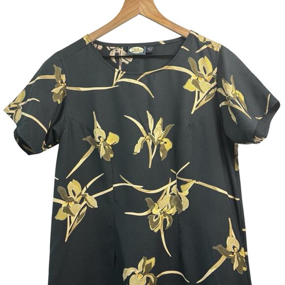 Tommy Bahama Womens Dress Medium Blue Green Floral 100% Silk Short Sleeve Maxi - Picture 3 of 5